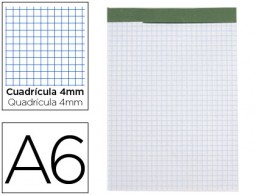 Bloc notas Liderpapel A6 80h 60 g/m² c/4mm. sin tapa